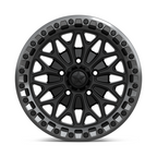 MSA Offroad Wheels MA53 Bolo UTV Beadlock 15x7 Matte Black with Gloss Gunmetal Ring