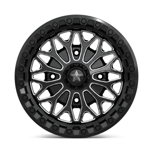 MSA Offroad Wheels MA53 BOLO UTV Beadlock 15x7 with 4x156 Bolt Pattern and Gloss Black Milled Finish