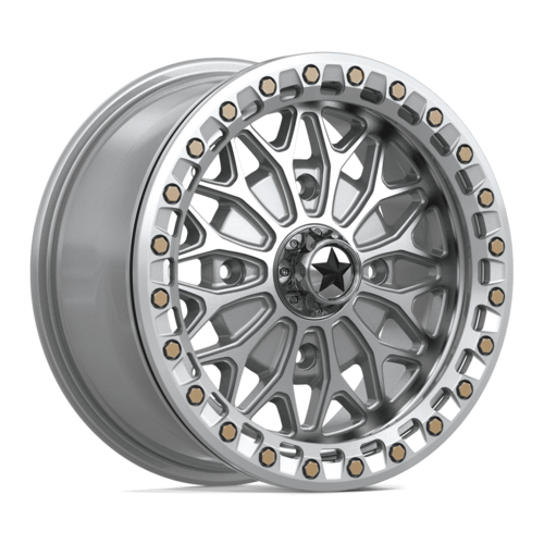 MSA Offroad Wheels MA53 BOLO UTV Beadlock 15x7 Inch Silver Gloss with Machined Face