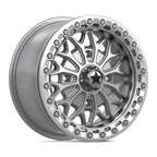 MSA Offroad Wheels MA53 Bolo UTV Beadlock 15x7 Inch Wheel with 4x137 Bolt Pattern and 38mm Offset in Gloss Silver with Machined Face