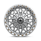 MSA Offroad Wheels MA53 BOLO UTV Beadlock 15x7 Inch Silver Gloss with Machined Face
