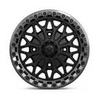 MSA Offroad Wheels MA53 Bolo UTV Beadlock 15x7 Matte Black with Gloss Gunmetal Ring