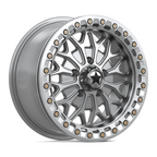 MSA Offroad Wheels MA53 BOLO UTV Beadlock Wheel - 15x7 Inch, 5x114.3 Bolt Pattern, +38 Offset, Gloss Silver with Machined Face