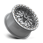 MSA Offroad Wheels MA53 BOLO UTV Beadlock Wheel - 15x7 Inch, 5x114.3 Bolt Pattern, +38 Offset, Gloss Silver with Machined Face