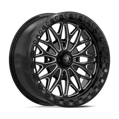 MSA Offroad Wheels MA53 BOLO UTV Beadlock 18x7 Inch Gloss Black Milled