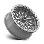 MSA Offroad Wheels MA53 BOLO UTV Beadlock 18x7 Inch Silver with Machined Face and 4x137 Bolt Pattern
