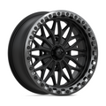 MSA Offroad Wheels MA53 Bolo UTV Beadlock 18x7 Inches Matte Black with Gloss Gunmetal Ring