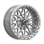 MSA Offroad Wheels MA53 BOLO UTV Beadlock 18x7 inches, 5x114.3 Bolt Pattern, +10 Offset, Gloss Silver with Machined Face