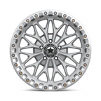 MSA Offroad Wheels MA53 BOLO UTV Beadlock 18x7 inches, 5x114.3 Bolt Pattern, +10 Offset, Gloss Silver with Machined Face