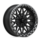 MSA Offroad Wheels MA53 Bolo UTV Beadlock 18x7 Matte Black with Gloss Gunmetal Ring