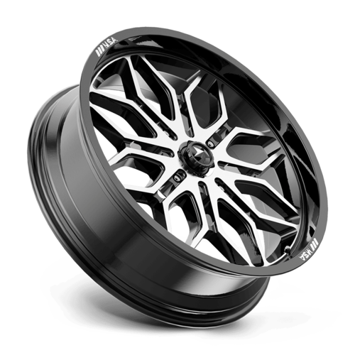MSA Offroad Wheels M47 Sniper UTV 20x7 Gloss Black Machined Wheel with 4x156 Bolt Pattern and +10 Offset