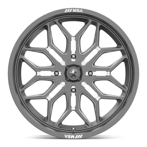 MSA Offroad Wheels M47 Sniper UTV 24x7 Gunmetal Milled with 4x156 Bolt Pattern and +10 Offset
