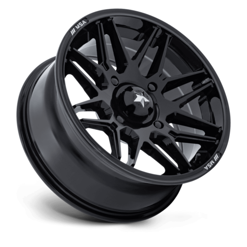 MSA Offroad Wheels M52 Radar UTV 15x7 Gloss Black Wheel with 4x110 Bolt Pattern and +10 Offset
