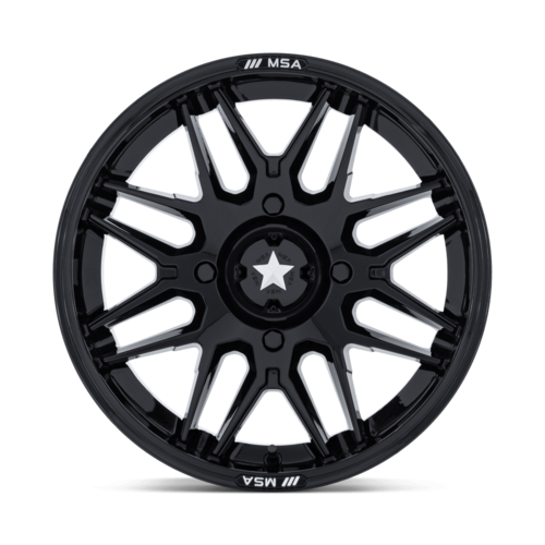 MSA Offroad Wheels M52 Radar UTV 15x7 Gloss Black Wheel with 4x110 Bolt Pattern and +10 Offset