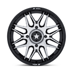 MSA Offroad Wheels M52 Radar UTV 15x7 Gloss Black Machined with 5x114.3 Bolt Pattern and +10 Offset