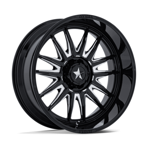 MSA Offroad Wheels M55 Commander UTV 24x10 Gloss Black Milled - 4x137/156 Bolt Pattern, -25 Offset