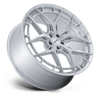 Niche 1PC Riviera 20x9.5 Inch Wheel with 5x115 Bolt Pattern and 72.56mm Center Bore in Gloss Silver with Brushed Face