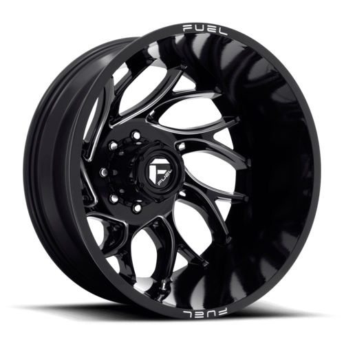 Fuel 1PC D741 Runner 22x8.25 Inch Gloss Black Milled Wheel with -202 Offset and 8x200 Bolt Pattern