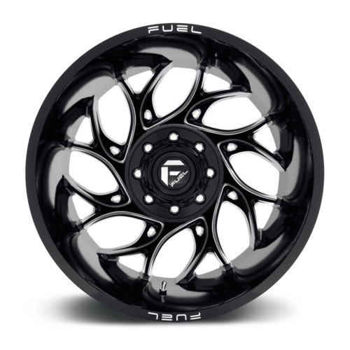 Fuel 1PC D741 Runner 22x8.25 Inch Gloss Black Milled Wheel with -202 Offset and 8x200 Bolt Pattern