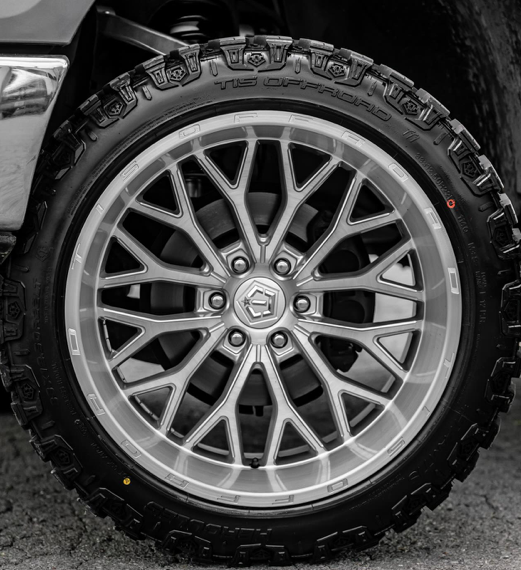 22X12 565BSM TIS OFF-ROAD WHEELS - 8X6.5(165.1) WITH -44 OFFSET - SILVER