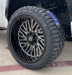 20X10 TIS 553BM OFF-ROAD WHEELS - 8X180 WITH -12 OFFSET - GLOSS BLACK & MILLED