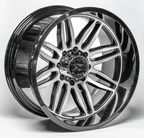 24X14 XTREME FORCE XF-5 WHEELS 6X135 -76 OFFSET - BLACK & BRUSHED