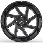 24X14 XTREME FORCE XF-6 WHEELS 8X170 - GLOSS BLACK & MILLED - TRUE DIRECTIONAL