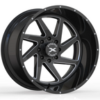 24X14 XTREME FORCE XF-6 WHEELS 8X170 - GLOSS BLACK & MILLED - TRUE DIRECTIONAL