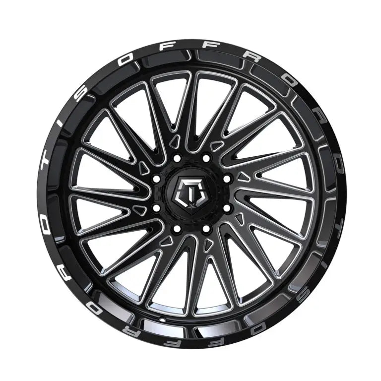 TIS 547BM OFF-ROAD WHEELS WITH 8X180 BOLT PATTERN - GLOSS BLACK & MILLED