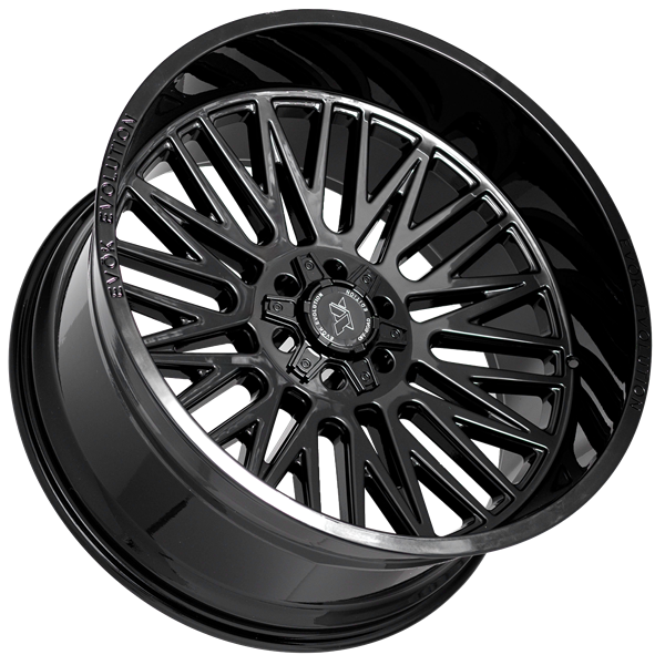 22X12 EVOK EV503 WHEELS 8X170 -44 Offset - GLOSS BLACK