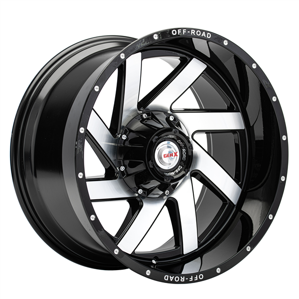 22X12 GEN-X OFF ROAD STYLE 094 - 6X135/139.7 BOLT PATTERN - GLOSS BLACK MACHINE