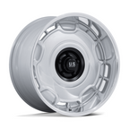 US Mag 1PC Arlington 22x10.5 Inch Matte Black and Silver Diamond Cut Lip Wheel with 5x127 Bolt Pattern and +12 Offset