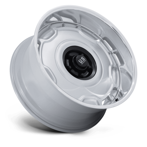 US Mag 1PC Arlington 22x9 Inch Matte Silver Black Diamond Cut Lip Wheel with 5x127 Bolt Pattern and +15 Offset