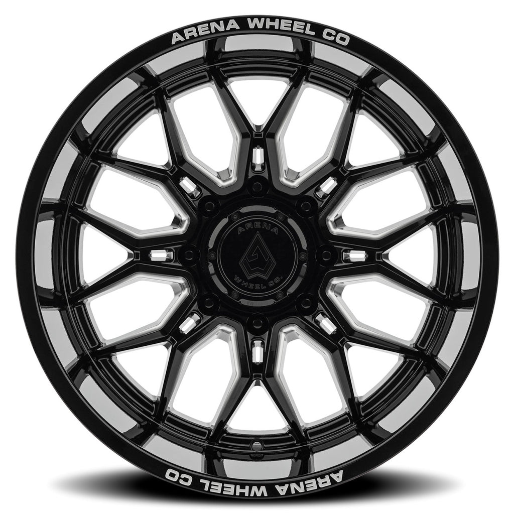 ARENA A117 VIOLATOR WHEELS 8X180 - GLOSSY BLACK AND MILLED
