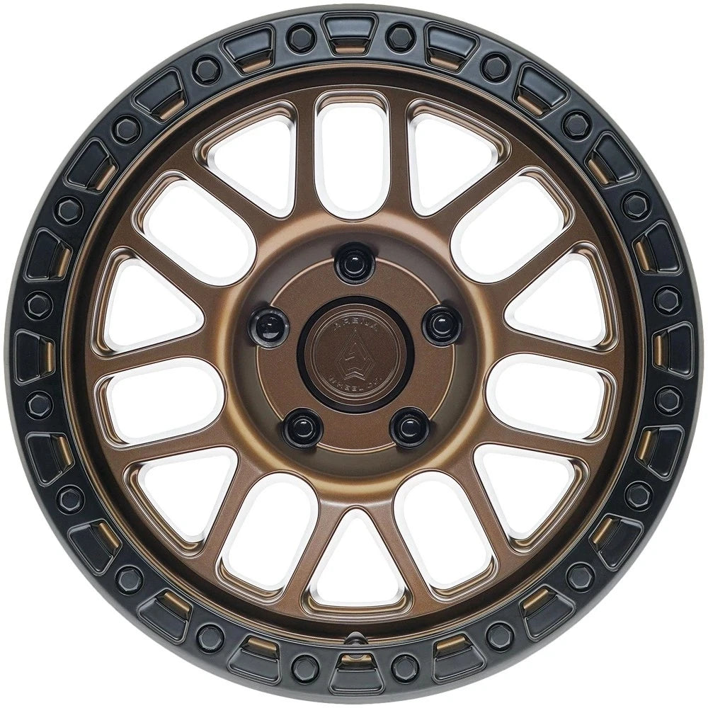 17X9 ARENA OFF-ROAD A119 BOOST WHEEL -  5X127 BOLT PATTERN AND +00mm OFFSET - SMOKED BRONZE CENTER SATIN BLACK LIP