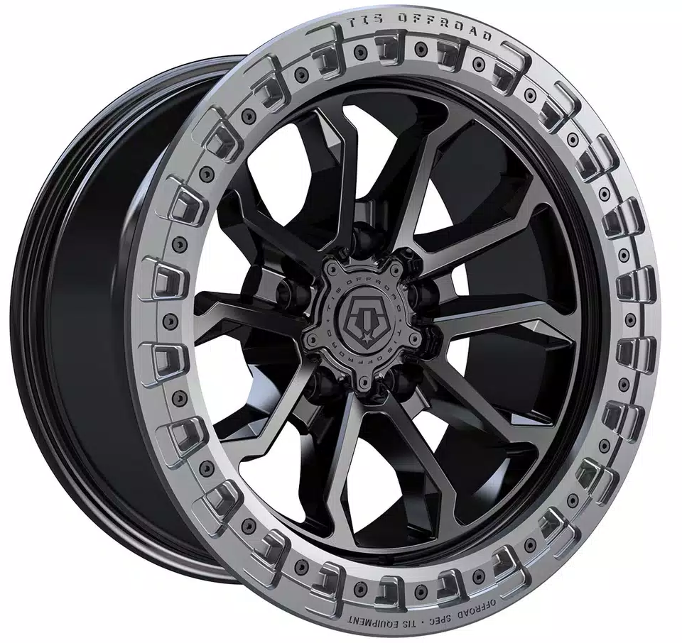 TIS OFF-ROAD 556BA WHEELS 6X135 - BLACK WITH ANTHRACITE LIP RING