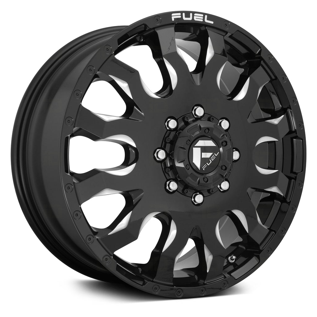 20X8.25 FUEL D673 BLITZ WITH 8X200 BOLT PATTERN - GLOSS BLACK MILLED