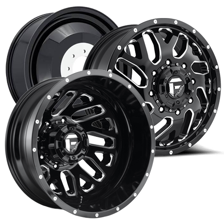 22X8.25 FUEL D581 TRITON WITH 8X200 BOLT PATTERN - GLOSS BLACK MILLED