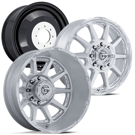 FUEL CIRCUIT D912 DUALLY WHEELS 8X200 - GLOSS SILVER W/ MACHINED FACE