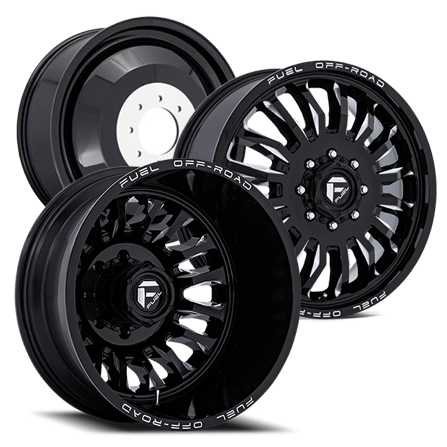 FUEL ARC D868 DUALLY WHEELS 8X200 - GLOSS BLACK MILLED