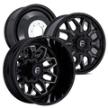 FUEL FLUX D875 DUALLY WHEELS 8X200 - GLOSS BLACK BRUSH FC GRAY DDDT