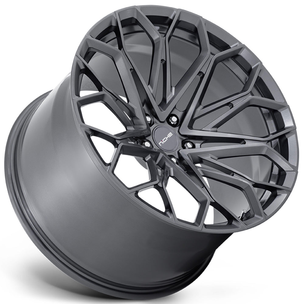 Niche 1PC NC600 MANTA 20x10 Satin Gunmetal Wheel with 5x120 Bolt Pattern and 66.90mm Center Bore