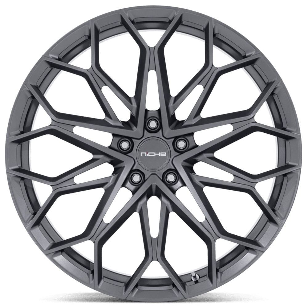 Niche 1PC NC600 MANTA 20x10 Satin Gunmetal Wheel with 5x120 Bolt Pattern and 66.90mm Center Bore