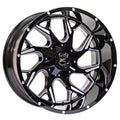 22X12 XTREME FORCE RAPTOR WHEELS 5X5(127) & 5X5.5(139.7) - GLOSS BLACK & MILLED