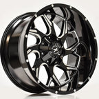 XTREME FORCE RAPTOR WHEELS 6X5.5(139.7) & 6X135 - GLOSS BLACK & MILLED
