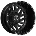 17X6.5 TIS 544BM Rear Outer Dually Wheels with -140mm Offset and 8X6.5 Bolt Pattern - Gloss Black & Milled
