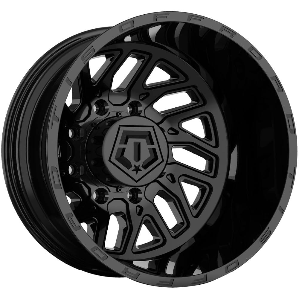 17X6.5 TIS 544B Rear Outer Dually Wheels with -140mm Offset and 8X200 Bolt Pattern - Gloss Black