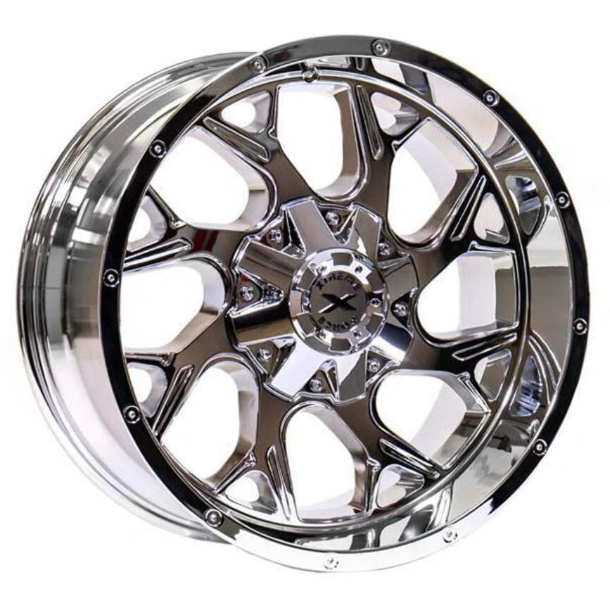 22X12 XTREME FORCE RAPTOR WHEELS 5X150 & 5X5.5(139.7) - CHROME