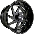24X14 XTREME FORCE XF-6 WHEELS 8X170 - GLOSS BLACK & MILLED - TRUE DIRECTIONAL